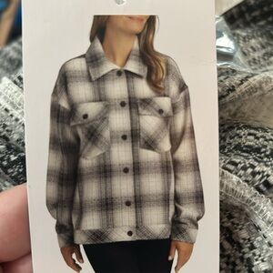 Black and White Shirt Jacket Flannel Look
